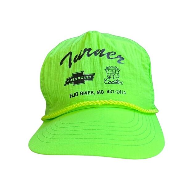 Turner Chevrolet Cadillac Hat VTG Snap Back Flat River Missouri Auto Dealership - Picture 2 of 7